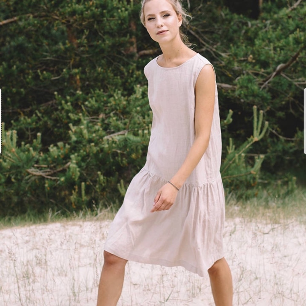 Linenfox EdnaDress in Beige Linen